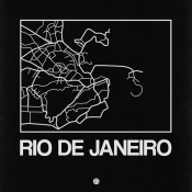 NAXART Studio - Black Map of Rio De Janeiro