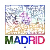 NAXART Studio - Madrid Watercolor Street Map