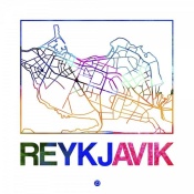 NAXART Studio - Reykjavik Watercolor Street Map
