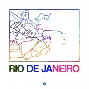 NAXART Studio - Rio De Janeiro Watercolor Street Map