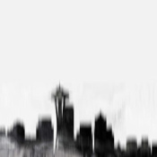 NAXART Studio - Seattle City Black Skyline