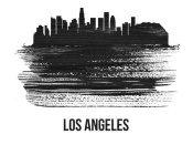 NAXART Studio - Los Angeles Skyline Brush Stroke Black II