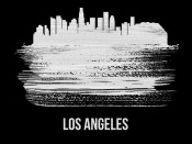 NAXART Studio - Los Angeles Skyline Brush Stroke White