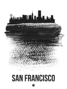 NAXART Studio - San Francisco Skyline Brush Stroke Black