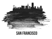 NAXART Studio - San Francisco Skyline Brush Stroke Black II