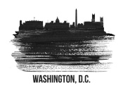 NAXART Studio - Washington, D.C. Skyline Brush Stroke Black II