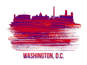 NAXART Studio - Washington, D.C. Skyline Brush Stroke Red