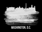 NAXART Studio - Washington, D.C. Skyline Brush Stroke White