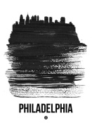 NAXART Studio - Philadelphia Skyline Brush Stroke Black