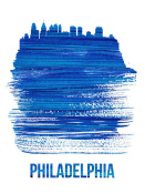 NAXART Studio - Philadelphia Brush Stroke Skyline Blue