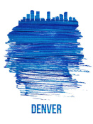 NAXART Studio - Denver Brush Stroke Skyline Blue