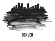 NAXART Studio - Denver Skyline Brush Stroke Black II