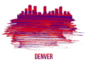 NAXART Studio - Denver Skyline Brush Stroke Red