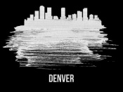 NAXART Studio - Denver Skyline Brush Stroke White