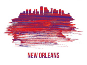 NAXART Studio - New Orleans Skyline Brush Stroke Red