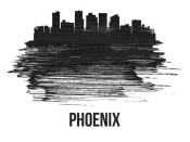 NAXART Studio - Phoenix Skyline Brush Stroke Black II