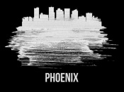 NAXART Studio - Phoenix Skyline Brush Stroke White