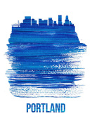 NAXART Studio - Portland Brush Stroke Skyline Blue