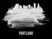NAXART Studio - Portland Skyline Brush Stroke White