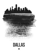 NAXART Studio - Dallas Skyline Brush Stroke Black