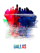 NAXART Studio - Dallas Skyline Brush Stroke Watercolor