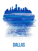 NAXART Studio - Dallas Brush Stroke Skyline Blue