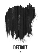 NAXART Studio - Detroit Skyline Brush Stroke Black