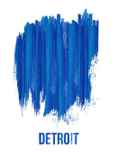 NAXART Studio - Detroit Brush Stroke Skyline Blue