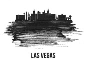 NAXART Studio - Las Vegas Skyline Brush Stroke Black II