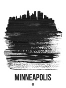 NAXART Studio - Minneapolis Skyline Brush Stroke Black