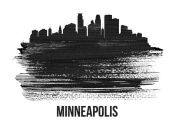 NAXART Studio - Minneapolis Skyline Brush Stroke Black II