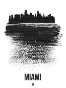 NAXART Studio - Miami Skyline Brush Stroke Black