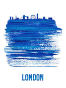 NAXART Studio - London Skyline Brush Stroke Blue