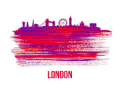 NAXART Studio - London Skyline Brush Stroke Red