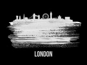 NAXART Studio - London Skyline Brush Stroke White