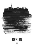 NAXART Studio - Berlin Skyline Brush Stroke Black