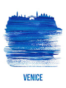 NAXART Studio - Venice Skyline Brush Stroke Blue