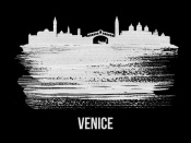 NAXART Studio - Venice Skyline Brush Stroke White