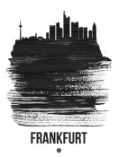 NAXART Studio - Frankfurt Skyline Brush Stroke Black