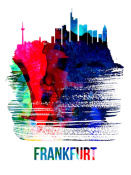 NAXART Studio - Frankfurt Skyline Brush Stroke Watercolor