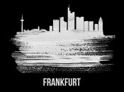 NAXART Studio - Frankfurt Skyline Brush Stroke White