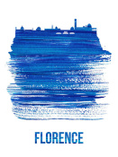 NAXART Studio - Florence Skyline Brush Stroke Blue