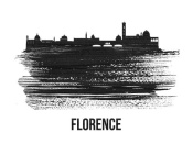 NAXART Studio - Florence Skyline Brush Stroke Black II