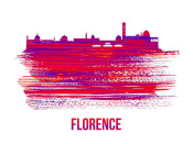 NAXART Studio - Florence Skyline Brush Stroke Red