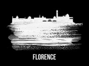 NAXART Studio - Florence Skyline Brush Stroke White