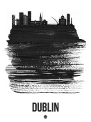 NAXART Studio - Dublin Skyline Brush Stroke Black