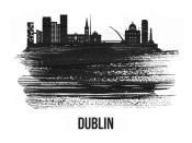 NAXART Studio - Dublin Skyline Brush Stroke Black II