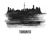 NAXART Studio - Toronto Skyline Brush Stroke Black II