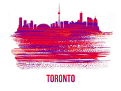 NAXART Studio - Toronto Skyline Brush Stroke Red