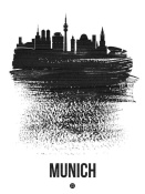 NAXART Studio - Munich Skyline Brush Stroke Black